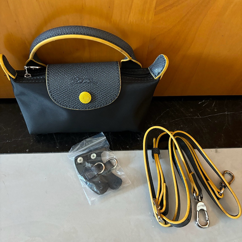 Longchamp Le Pliage Gun Metal Mini Bag